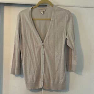 LOFT Light Gray Cardigan Sweater